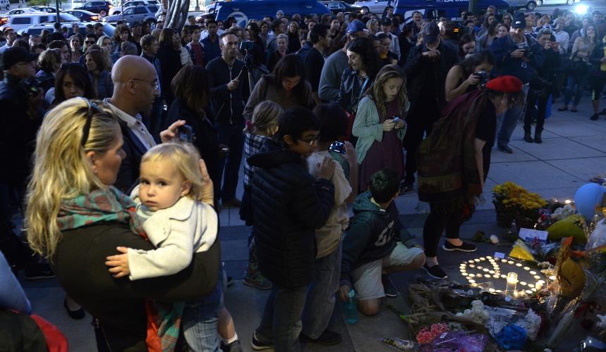 Paris attacks reactions in Los Angeles, California