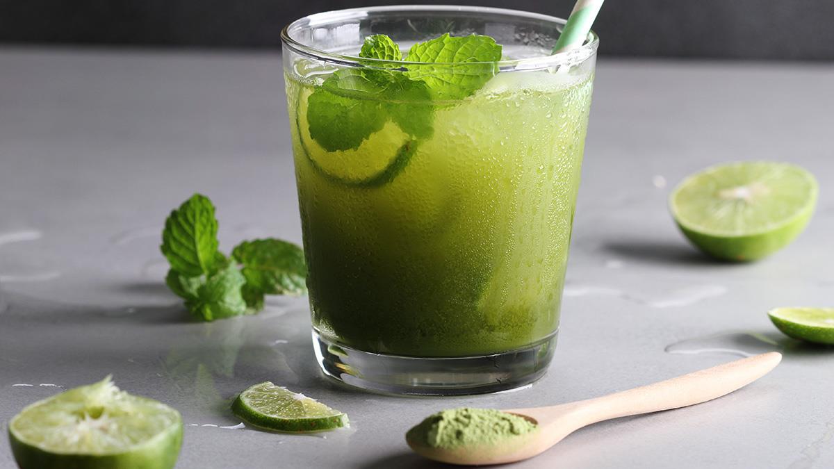 matcha mint iced tea