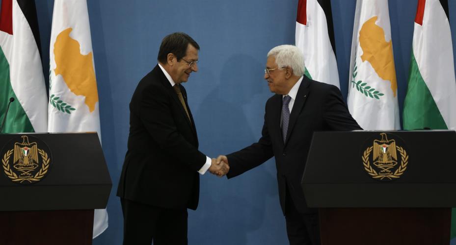 Cypriot President Nicos Anastasiades meets Palestinian President Abbas